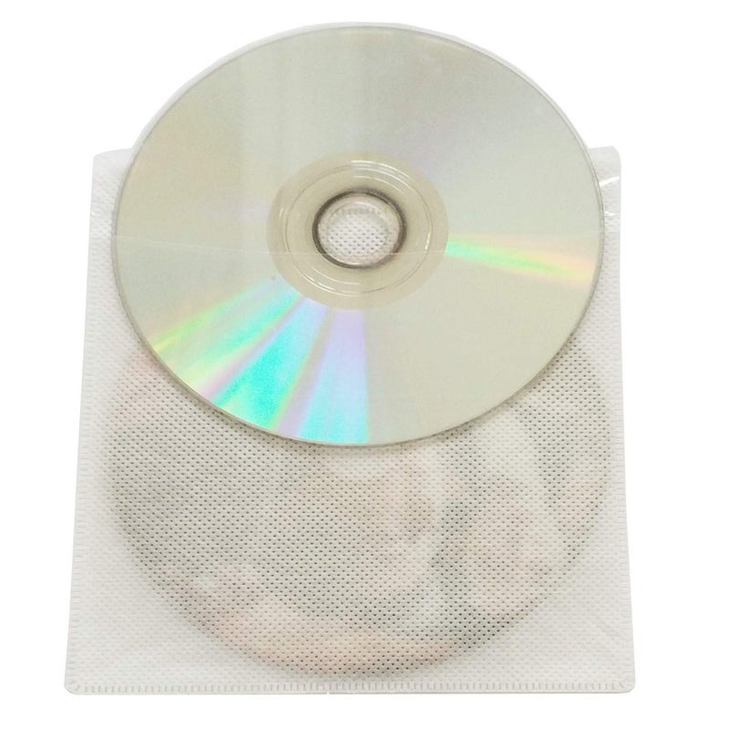 Baocool 100 Pack Premium CD DVD Sleeves,Thick Non-Woven Material Double-Sided Refill Plastic Sleeve for CD and DVD Storage Binders Disc Case (White) - Image 5